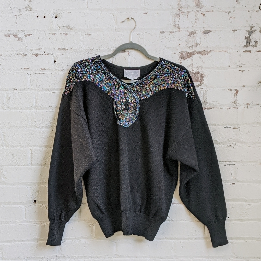 Vintage 80s Iridescent Sequin Sweater